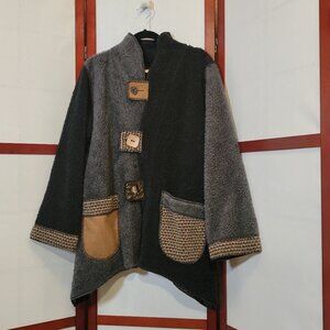 Hand Jive Mixed Media Wool Jacket - XL